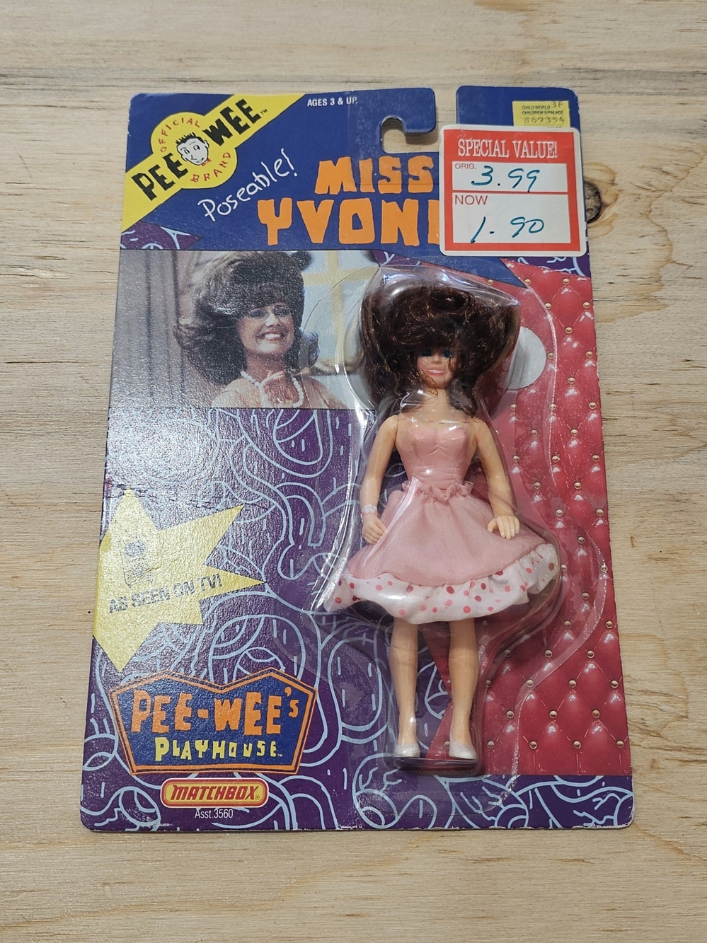 Miss Yvonne Poseable Doll - Pink Dress (Pee-wee's Playhouse)